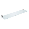 DAX Milano Bathroom Shelf, Wall Mount, Brass Body with Tempered Glass, Brushed Finish, 15-3/4" Inches (DAX-GDC160144-BN)