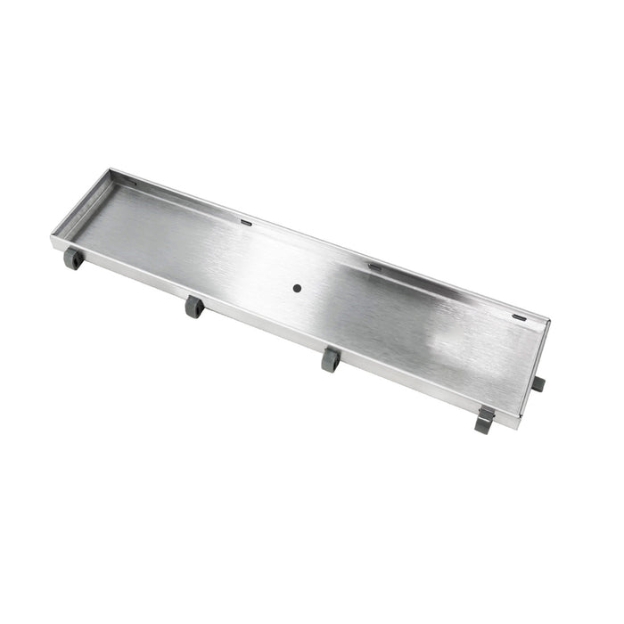Dax Rectangle Shower Floor Drain 18 Gauge Brushed Stainless Steel Finish 12 X 3 3/8 Inches (RT0112)