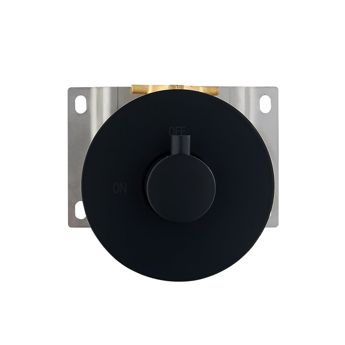 DAX Round Concealed 3 way diverter. Matte Black Finish (DAX-1053-RD-BL)