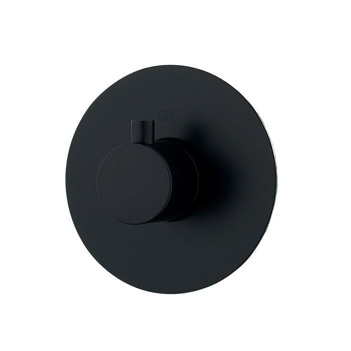 DAX Round Concealed 3 way diverter. Matte Black Finish (DAX-1053-RD-BL)