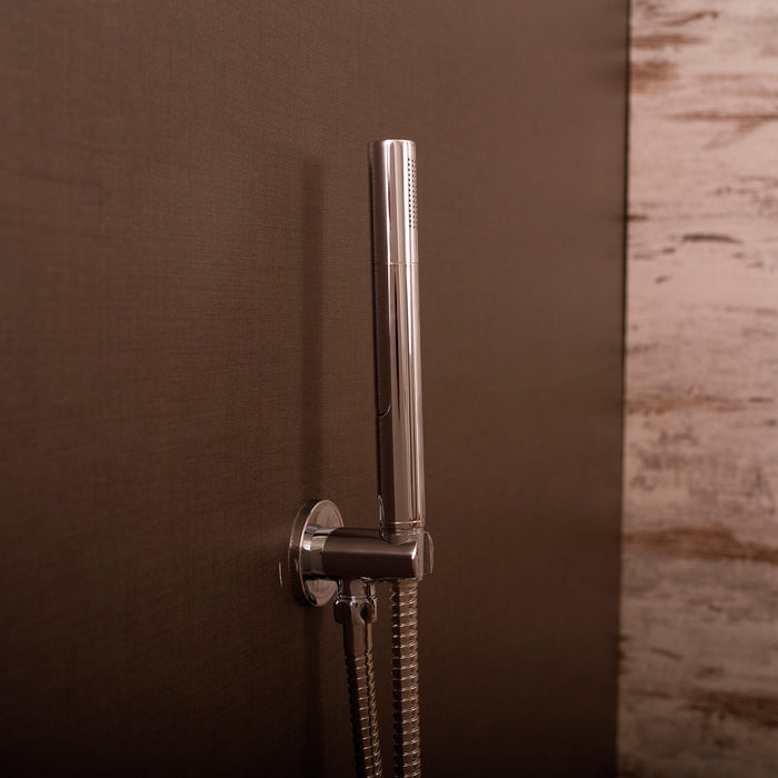 DAX Round Handheld Shower, Brass Body, Chrome Finish, 15/16 x 7-7/8Inches (DAX-516)