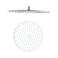 DAX Round Rain Shower Head, Ultra Thin, Brass Body, Brushed Nickel Finish (D-1240-BN)