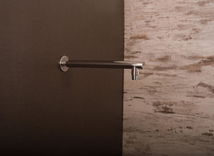 DAX Round Shower Arm, Brass Body, Wall Mount, Chrome Finish, 12 Inches (D-F04-12-CR)