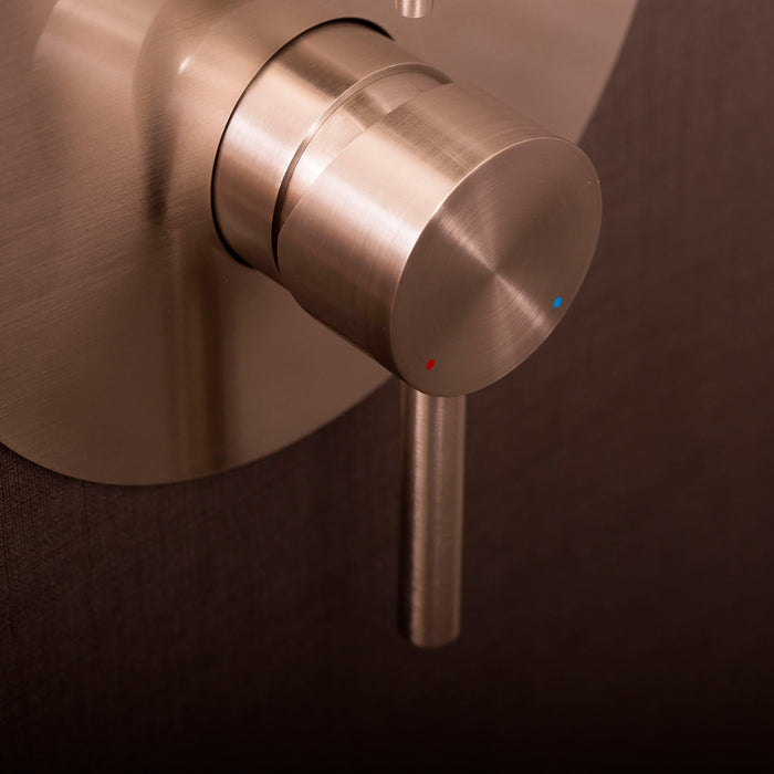 DAX Round Shower Single Valve Trim, Brass Body, Brushed Nickel Finish 7-1/2 x 4-7/16 Inches (DAX-6973-BN)