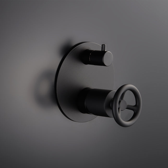 DAX Round Shower Valve with 2 Functions Matte Black Finish (DAX-8030045-BL)