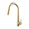 Gold kitchen faucet on a white background