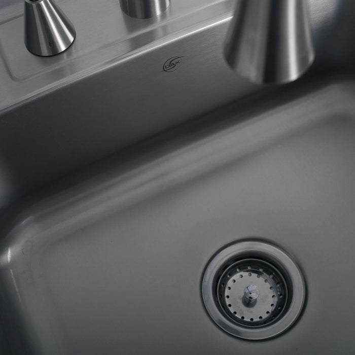 DAX  Single Bowl Top Mount Kitchen Sink, 20 Gauge Stainless Steel, Brushed Finish , 25 x 22 x 8 Inches (DAX-OM-2522)