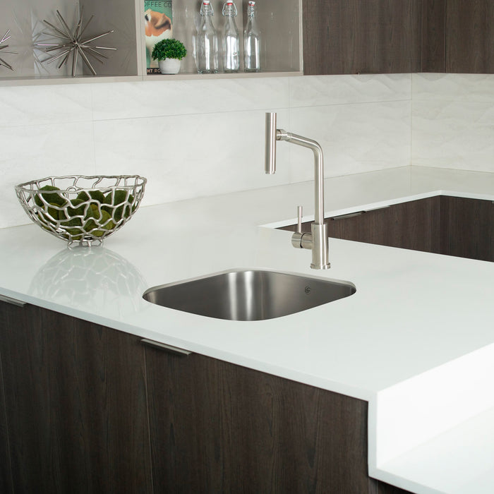 DAX Single Bowl Undermount Kitchen Sink, 18 Gauge Stainless Steel, Brushed Finish , 23-1/4 x 20-7/8 x 9 Inches (DAX-2321)