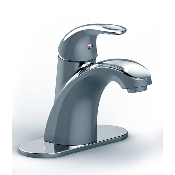 DAX Single Handle Bathroom Faucet with 6" Deck Plate (DAX-8104-BN)