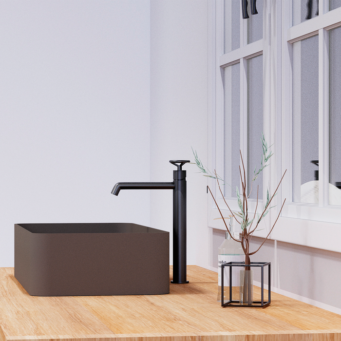 DAX Single Handle Vessel Bathroom Basin Faucet Black Matte Finish (DAX-8010044-BL)