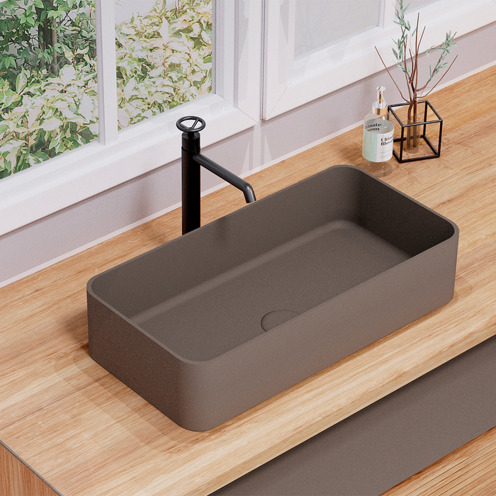 DAX Single Handle Vessel Bathroom Basin Faucet Black Matte Finish (DAX-8010044-BL)