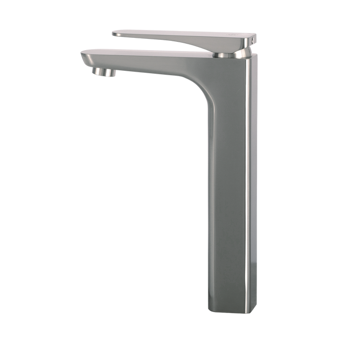DAX Single Handle Vessel Sink Bathroom Faucet, Brass Body, Brushed Finish, 5-3/16 x 10-15/16 Inches (DAX-805L)