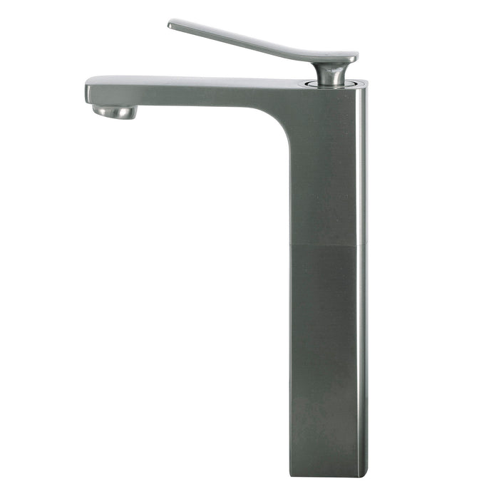 DAX Single Handle Vessel Sink Bathroom Faucet, Brass Body, Brushed Finish, 5-7/16 x 11-7/16 Inches (DAX-1295-BN)