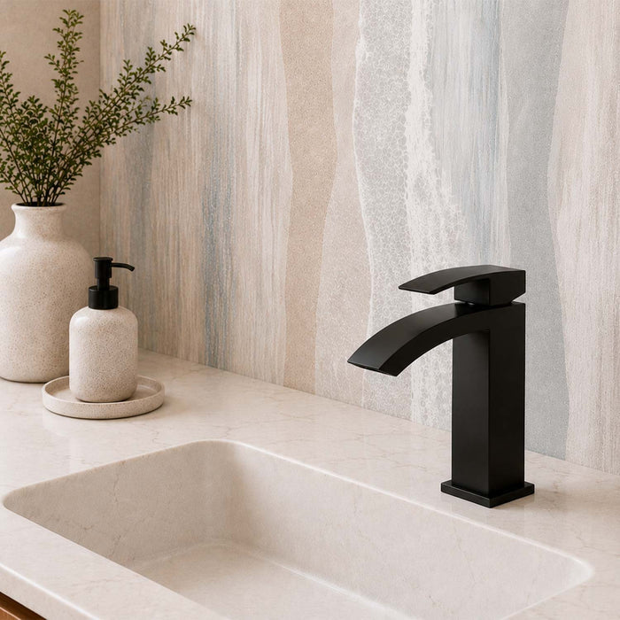 DAX Single Handle Waterfall Bathroom Faucet, Brass Body,  4-7/8 x 7 Inches (DAX-6690A)