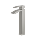DAX Single Handle Waterfall Vessel Sink Faucet, Brass Body, Brushed Finish, 4-15/16 x 12-5/16 Inches (DAX-6690B-BN)