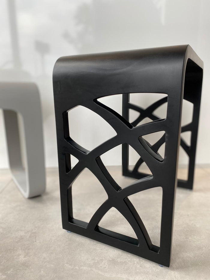 DAX Solid Surface Bathroom Stool - Matte Black (DAX-ST-05-B)