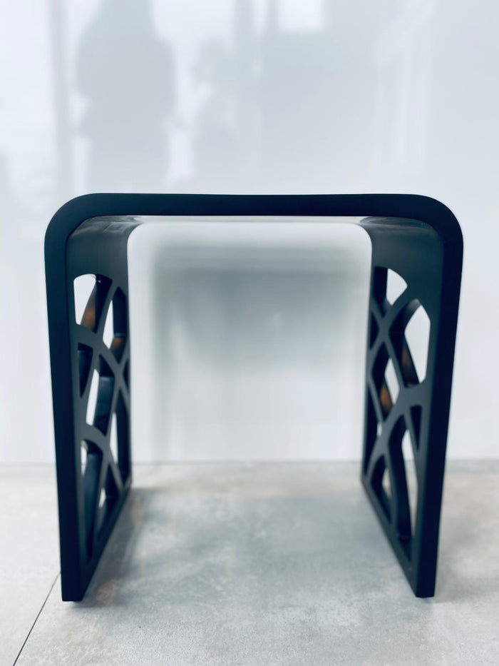 DAX Solid Surface Bathroom Stool - Matte Black (DAX-ST-05-B)
