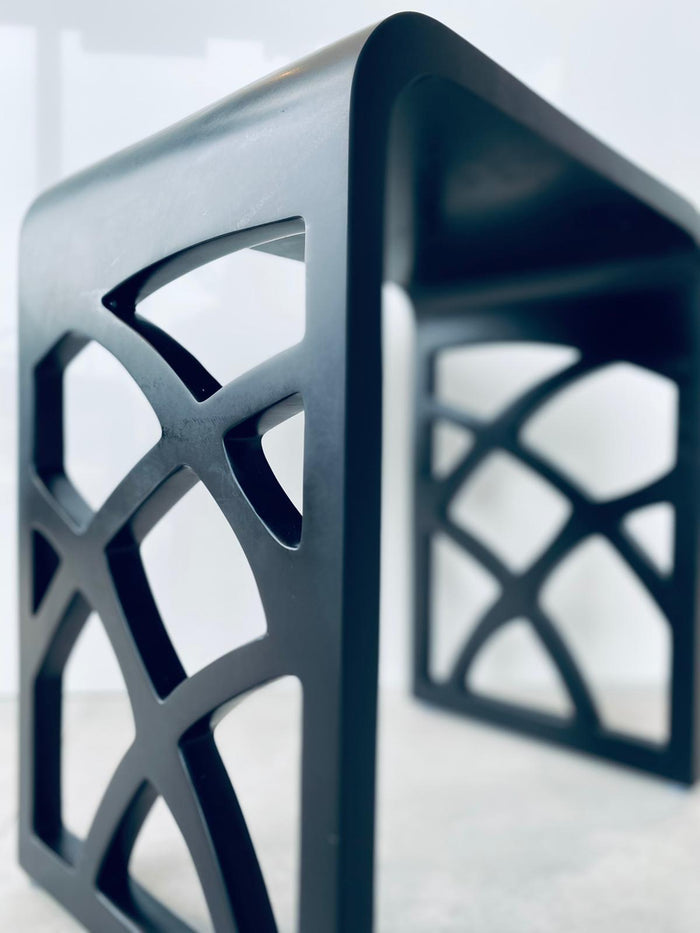 DAX Solid Surface Bathroom Stool - Matte Black (DAX-ST-05-B)