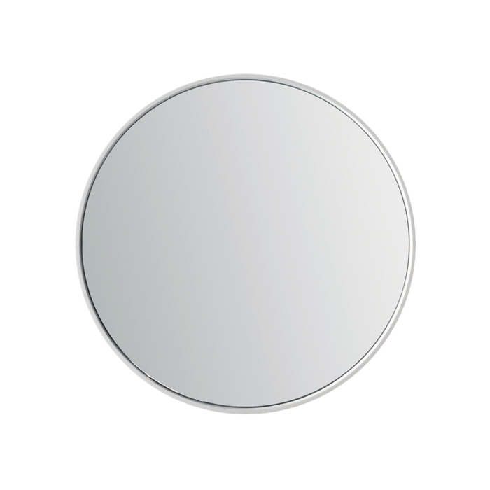 DAX Solid Surface Round Bathroom Vanity Mirror, Wall Mount with Frame, White Finish, 27-1/2 Inches (DAX-AB-1571)