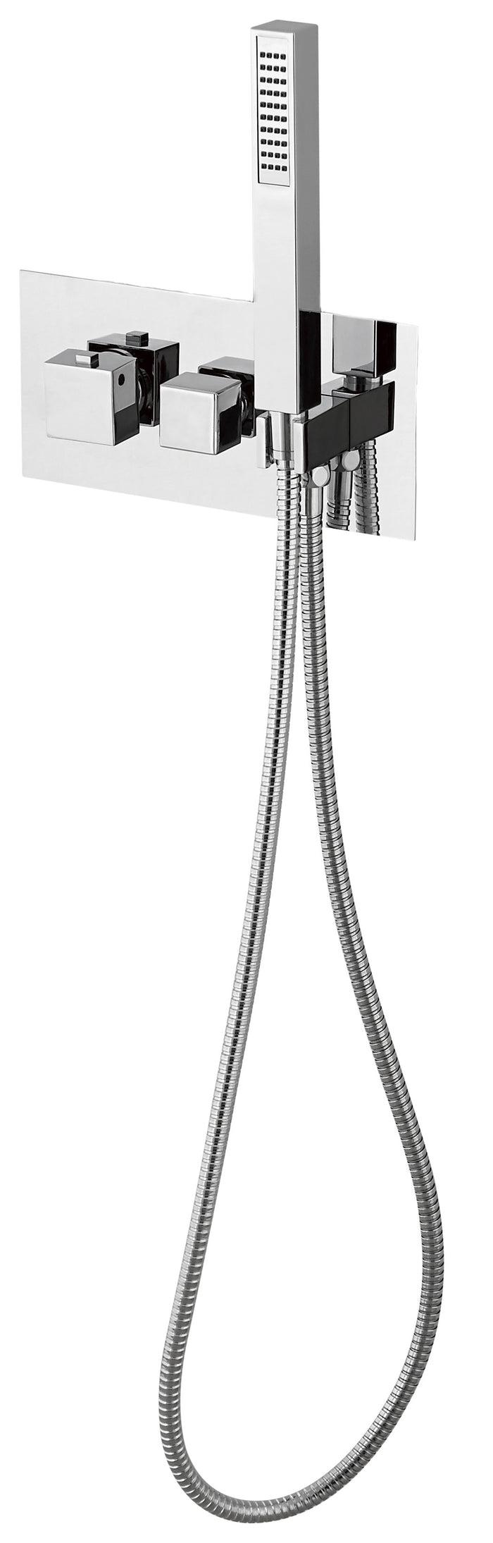 DAX Square Hand Shower Handles And Plate Kit Chrome Finish For Model DAX-1004 (DAX-1004-03-CR)