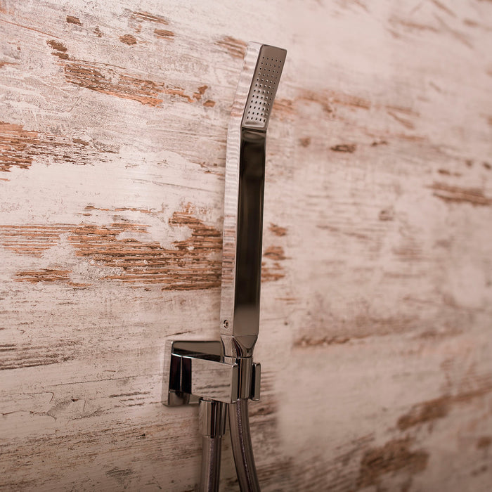 DAX Square Handheld Shower Head with Angle, L-Style, Brass Body, Chrome Finish, 1/2 x 9-5/16 Inches (DAX-528)