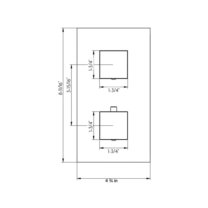 DAX Square Handles And Plate Kit - For Model DAX-1054- Brushed Nickel Finish (DAX-1054-03-BN)