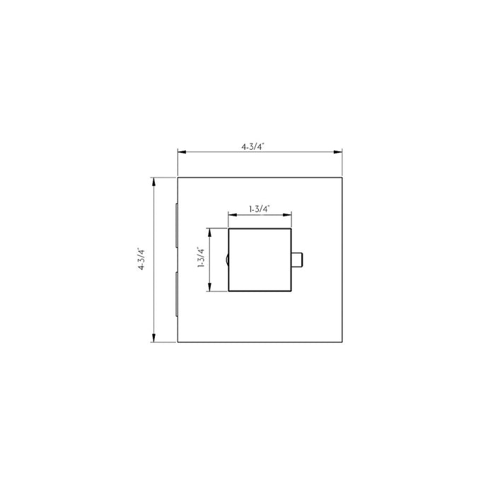 DAX Square Plate And Handle Kit For Model DAX-1050 - Matte Black Finish (DAX-050-HP03-BL)