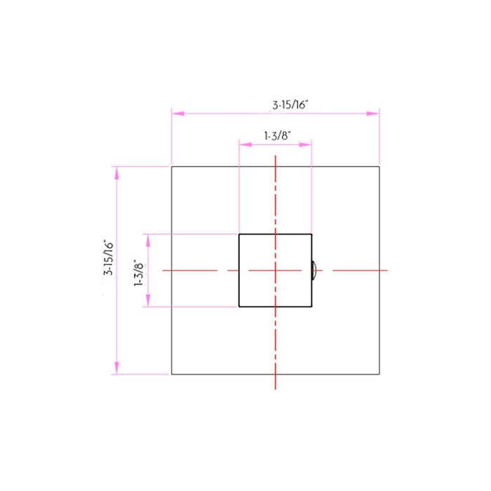Dax Square Plate And Handle Kit For Model Dax-1053 (DAX-1053-HP03-CR)