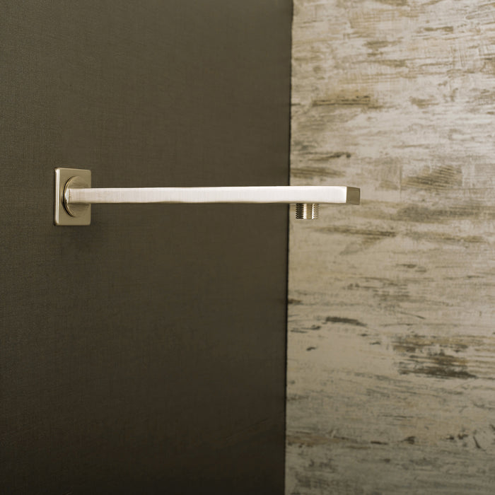 DAX Square Shower Arm, Brass Body, Wall Mount, Brushed Nickel Finish, 12 Inches (D-F20-12-BN)