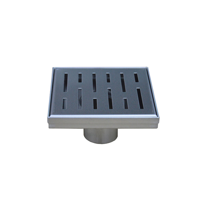 DAX Square Shower Floor Drain, Stainless Steel Body, Brushed Stainless Steel Finish, 4 x 4 Inches (ZS3S01BSS)