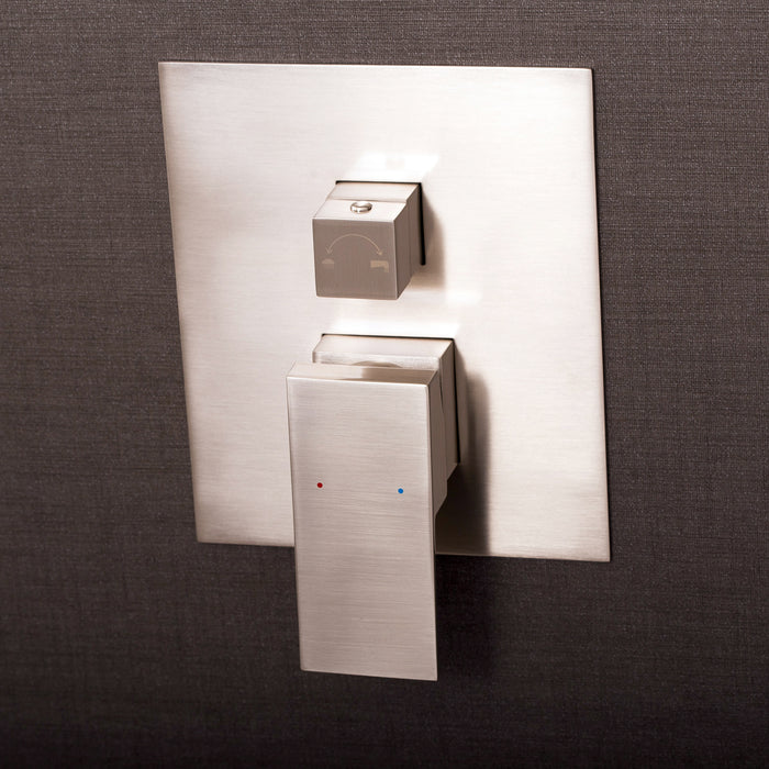 DAX Square Shower Single Valve Trim, Brass Body, Brushed Nickel Finish, 6-5/16 x 7-1/2 x 3-7/8 Inches (DAX-6973A-BN)