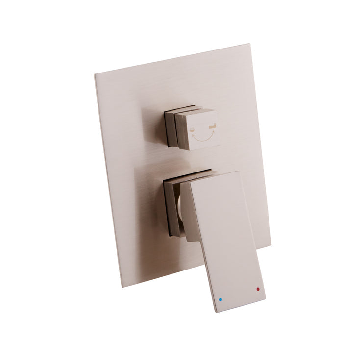 DAX Square Shower Single Valve Trim, Brass Body, Brushed Nickel Finish, 6-5/16 x 7-1/2 x 3-7/8 Inches (DAX-6973A-BN)