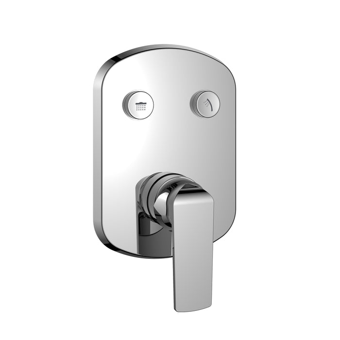 DAX Square Shower Single Valve Trim with 2 Setting Shower Functions, Brass Body, Brushed Nickel Finish (DAX-7303-BN)