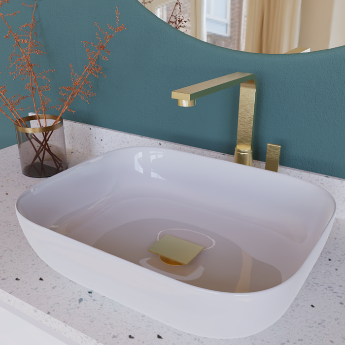 This is a DAX Square Vanity Sink Pop up Drain, Brass Body, 2-3/4 x 8-7/8 Inches. Order now at www.daxib.com