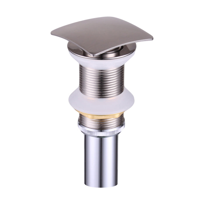 DAX Square Vanity Sink Pop up Drain, Brass Body, Brushed Nickel Finish, 2-5/8 x 8-7/8 Inches (DAX-82010-BN)