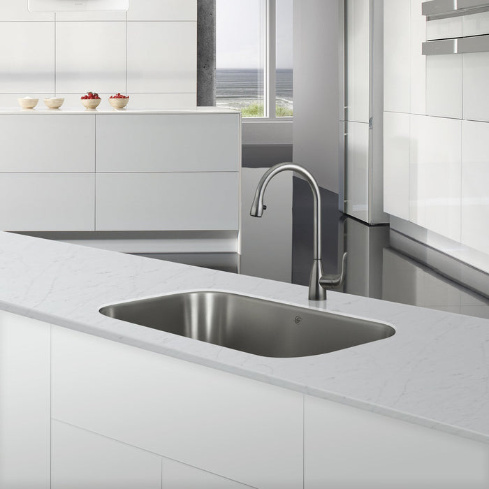 DAX Single Bowl Undermount Kitchen Sink, 18 Gauge Stainless Steel, Brushed Finish. Order now at www.daxib.com