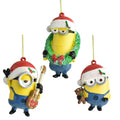 Despicable Me Santa Hat Minions Christmas Ornaments, 3-Piece