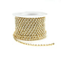 Diamond Rhinestone Single Link Roll, Gold, 3mm, 9-Yard