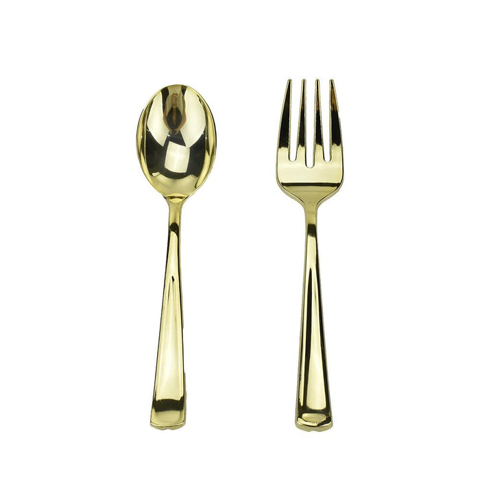 Disposable Party Serving Spoon and Fork, 10-Inch, 2-Piece