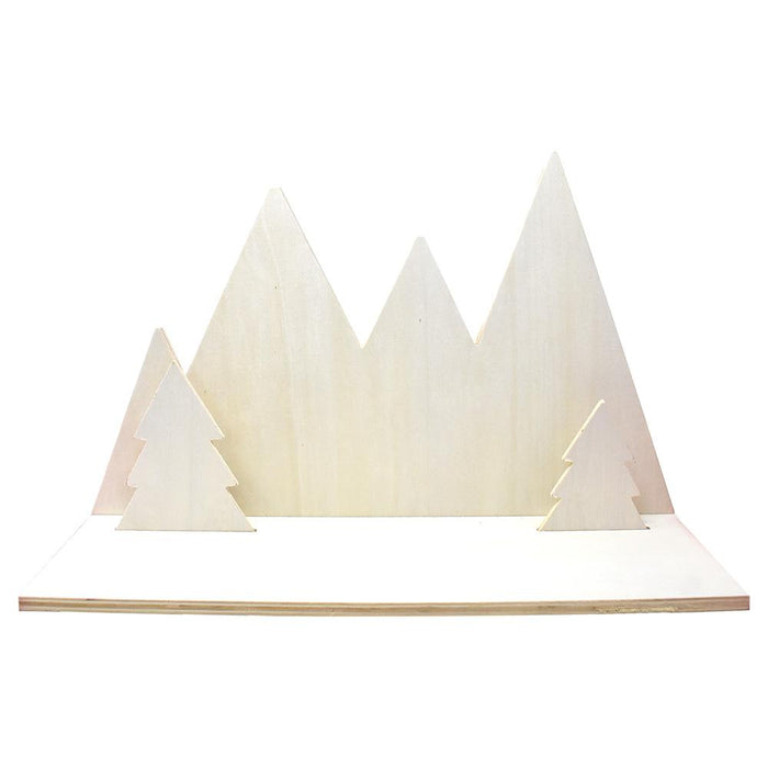 DIY Wooden Mountain Hanging Shelf, Natural, 18-Inch