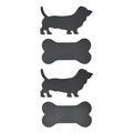 Dog and Bone Chalkboard Stickers, Black, Assorted Sizes, 16-Piece