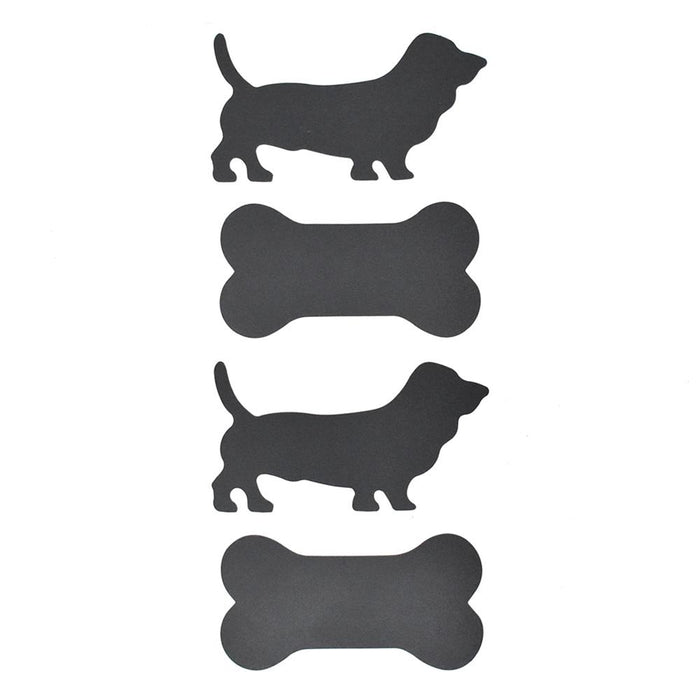 Dog and Bone Chalkboard Stickers, Black, Assorted Sizes, 16-Piece