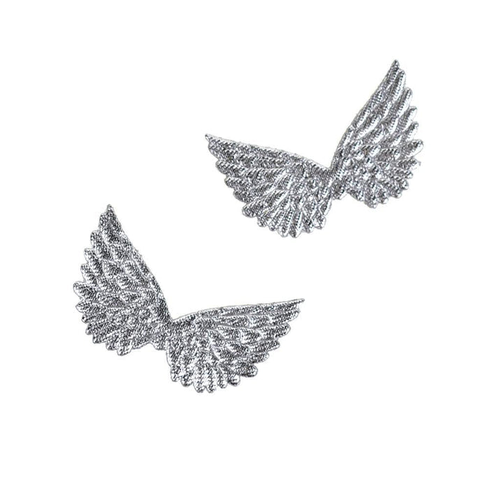 Embossed Angel Wing Party Favor Embellishments, 1-1/2-Inch, 6-Count, Silver