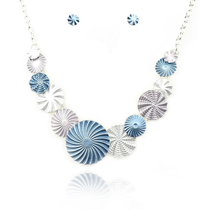Epoxy Circle Swirls Necklace Set