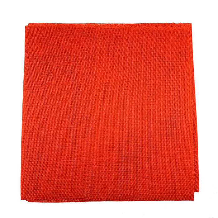Faux Jute Square Table Topper with Picot Lace Edge, Red, 56-Inch