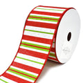 Festive Holiday Striped Wired Christmas Ribbon, 2-1/2-Inch, 10-Yard