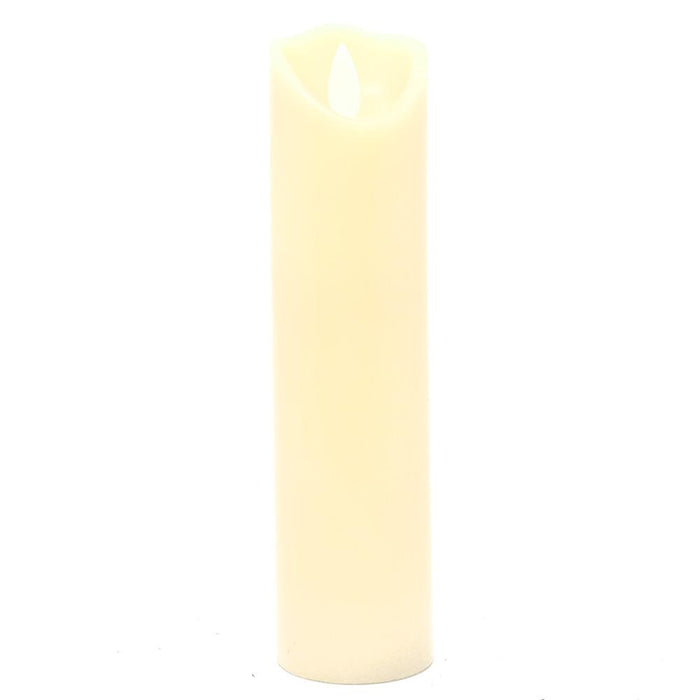 Flameless Wax Slender Pillar LED Candle, Ivory, 8-Inch