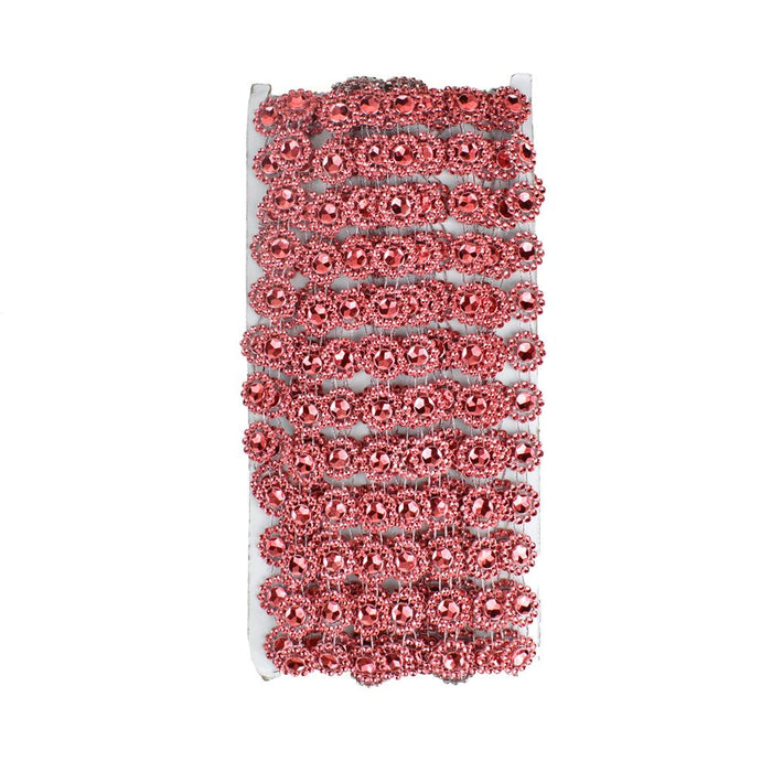 Flower Rhinestone Trim Strand, 15mm, 10-Yard