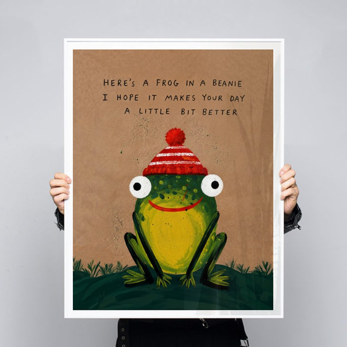 Frog In A Beanie — Art Print Vertical #03