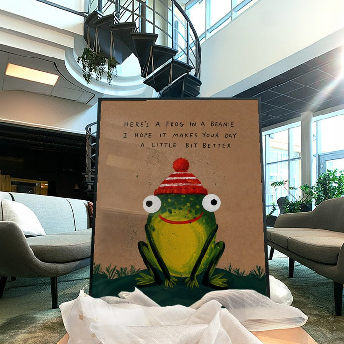 Frog In A Beanie — Art Print Vertical #04